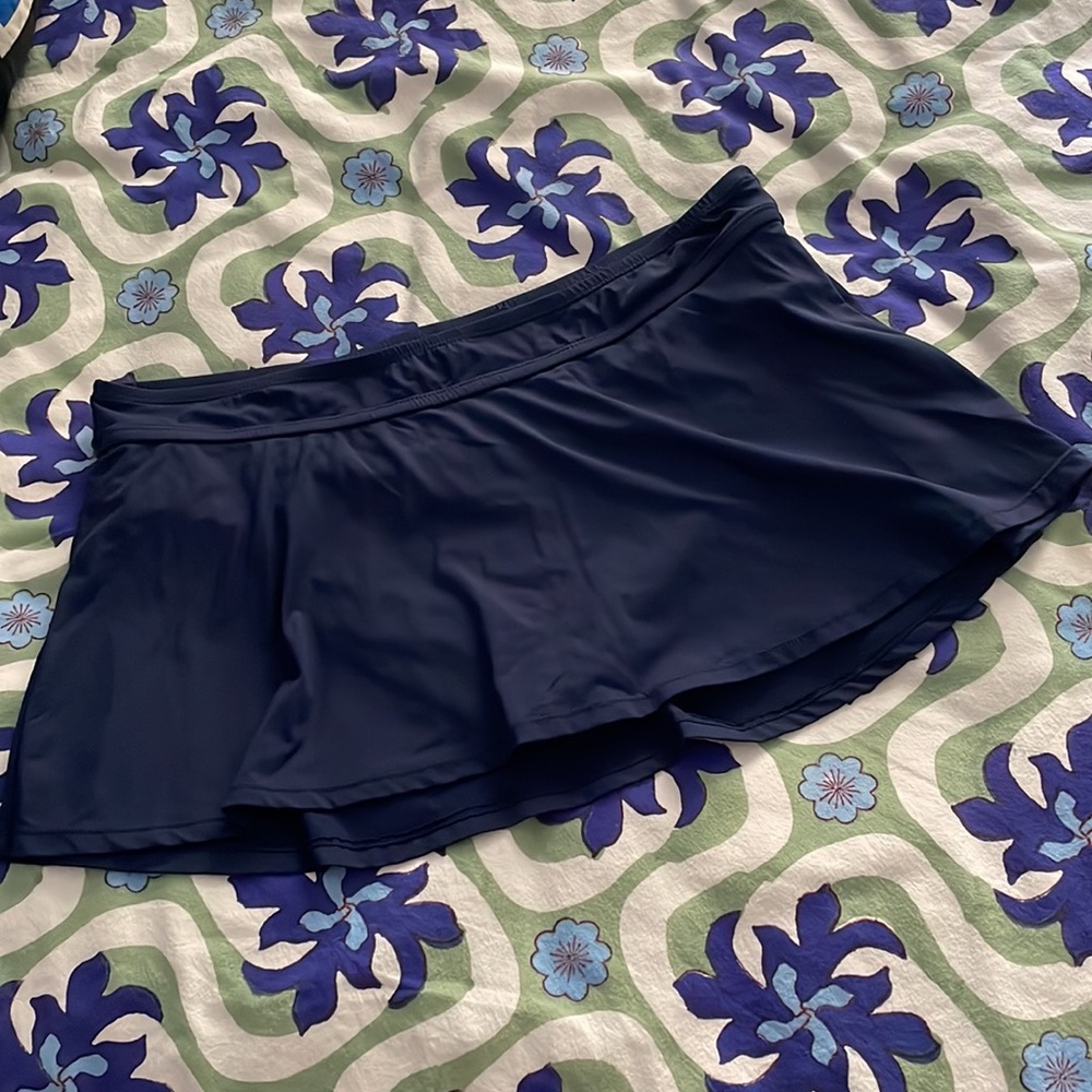 [Anne Cole Signature] Navy Blue Skirted Swim Bottom